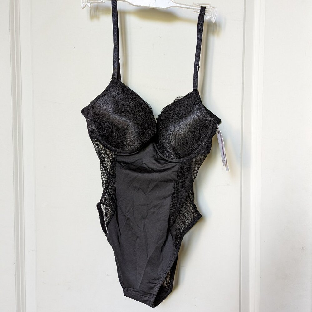 NWT Push Up Mesh Panel Bodysuit